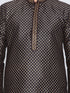 VASTRAMAY Men's Black Color Cotton Silk Blend Kurta and Pyjama Set