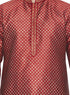 VASTRAMAY Men's Maroon Cotton Silk Blend Kurta and Pyjama Set