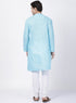 VASTRAMAY Men's Light Blue Cotton Blend Kurta and Pyjama Set