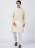 Vastramay Men's Cream Cotton Blend Kurta and Pyjama Set