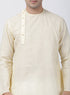 Vastramay Men's Cream Cotton Blend Kurta and Pyjama Set