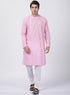 VASTRAMAY Men's Pink Cotton Blend Kurta and Pyjama Set