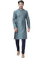 Vastramay Men's Light Blue Cotton Silk Blend Kurta and Pyjama Set