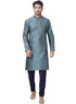 Vastramay Men's Light Blue Cotton Silk Blend Kurta and Pyjama Set
