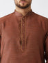 Vastramay Men's Maroon Silk Blend Kurta And Dhoti Set