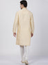 Vastramay Men's White Cotton Silk Blend Kurta and Pyjama Set