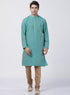 Vastramay Men's Green Cotton Silk Blend Kurta and Pyjama Set