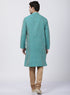 Vastramay Men's Green Cotton Silk Blend Kurta and Pyjama Set