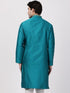 Vastramay Men's Blue Cotton Silk Blend Kurta