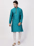 Vastramay Men's Blue Cotton Silk Blend Kurta