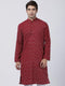Vastramay Men's Maroon Pure Cotton Kurta