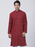 Vastramay Men's Maroon Pure Cotton Kurta