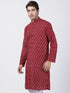 Vastramay Men's Maroon Pure Cotton Kurta