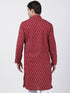 Vastramay Men's Maroon Pure Cotton Kurta