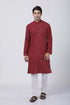 Vastramay Men's Maroon Pure Cotton Kurta