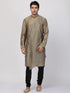 Vastramay Men's Copper-toned Cotton Silk Blend Kurta