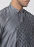 Vastramay Men's Grey Cotton Silk Blend Kurta