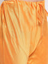 Vastramay Men's Orange Cotton Silk Blend Kurta and Churidar Set