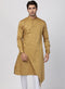 Vastramay Men's Beige Cotton Silk Blend Kurta