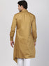 Vastramay Men's Beige Cotton Silk Blend Kurta