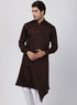 Vastramay Men's Brown Cotton Silk Blend Kurta