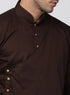 Vastramay Men's Brown Cotton Silk Blend Kurta