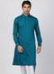 Vastramay Men's Blue Cotton Blend Kurta
