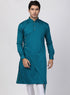 Vastramay Men's Blue Cotton Blend Kurta