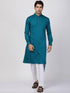Vastramay Men's Blue Cotton Blend Kurta