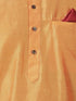 VASTRAMAY Men's Orange Cotton Blend Kurta and Dhoti Pant Set