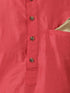 Vastramay Men's Red Cotton Blend Kurta and Dhoti Pant Set