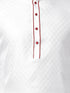 Vastramay Men's White Cotton Silk Blend Kurta and Churidar Set