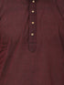 Vastramay Men's Maroon Cotton Handloom Kurta With Pyjama Set