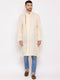 Vastramay Men's Cream Mix Cotton Kurta