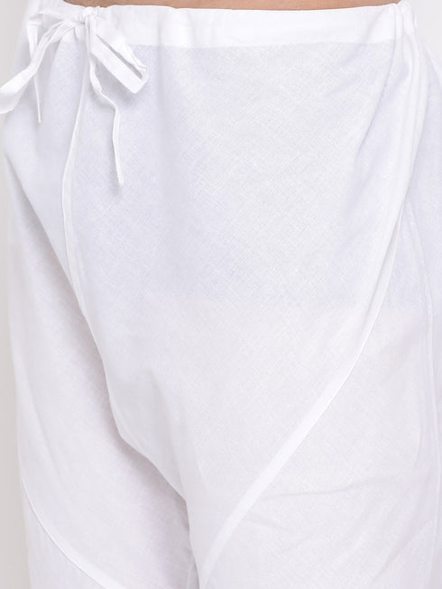 VASTRAMAY Men's Green Mix Cotton Kurta and Pyjama Set