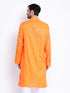 Vastramay Men's Orange Mix Cotton Kurta