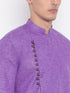 Vastramay Men's Purple Mix Cotton Kurta and Pyjama Set