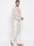 Vastramay Men's Cream Cotton Blend Kurta and Pyjama Set