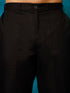 Vastramay Men's Black Pure Cotton Chikankari Kurta Pyjama Set