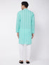 Vastramay Men's Green Pure Cotton Chikankari Kurta With Pant Set