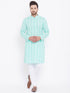 Vastramay Men's Green Pure Cotton Chikankari Kurta Pyjama Set