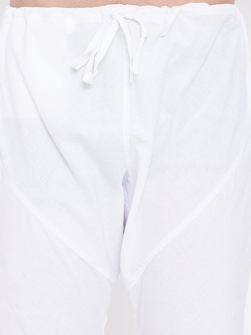 Vastramay Men's Green Pure Cotton Chikankari Kurta Pyjama Set