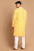 VASTRAMAY Men's Orange Pure Cotton Chikankari Kurta Pant With Prayer Cap