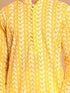 Vastramay Men's Orange Pure Cotton Chikankari Kurta With Pant set