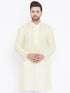Vastramay Yellow Pure Cotton Chikankari Kurta Baap Beta Set