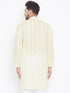 Vastramay Men's Yellow Pure Cotton Chikankari Kurta
