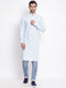Vastramay Men's Blue Cotton Blend Kurta