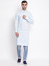 Vastramay Men's Blue Cotton Blend Kurta