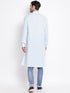 Vastramay Men's Blue Cotton Blend Kurta