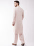 Vastramay Men's Cream Cotton Blend Kurta and Pyjama Set